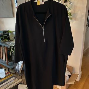 Everlane 3/4 zip loose fit dress black size 8
